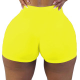 Plus Size Solid Fitness Tight Shorts SHD-9819