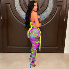 Sexy Printed Two Piece Pants Sets ME-8080