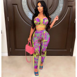 Sexy Printed Two Piece Pants Sets ME-8080