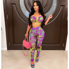 Sexy Printed Two Piece Pants Sets ME-8080