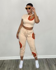 Sexy Crop Top And Pants Hollow Out 2 Piece Sets QCYF-7085