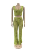 Sexy Crochet Hollow Out Two Piece Pants Sets OSM-4360