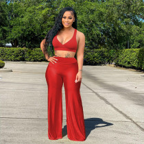 Plus Size Solid Two Piece Pants Sets SHE-8111