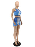 Sexy Printed Sleeveless 2 Piece Shorts Sets NLAF-60116