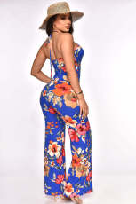 Floral Print Halter Jumpsuit ME-8113