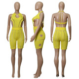 Sexy Hole Hollow Out Sleeveless Tight Romper HEJ-8131