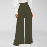 Solid High Waist Flared Pants SH-390323