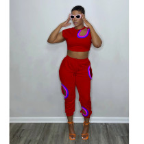Sexy Hole Hollow Out Two Piece Pants Sets YIY-9013