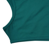 Solid One Shoulder Split Maxi Skirt Two Piece Sets (Without Belt)YF-10165