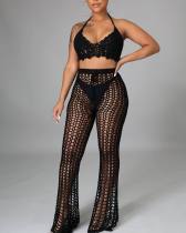 Sexy Crochet Hollow Out Two Piece Pants Sets OSM-4362