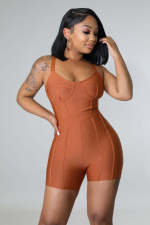 Plus Size Sexy Cross Strap Skinny Romper LA-3313