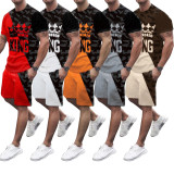 Men's Printed T Shirt And Shorts 2 Piece Sets SHD-9820