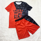 Men's Printed T Shirt And Shorts 2 Piece Sets SHD-9820