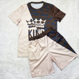 Men's Printed T Shirt And Shorts 2 Piece Sets SHD-9820