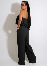 Solid Ruffled Strapless Jumpsuit TR-1211