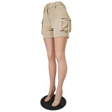 Solid Pockets Casual Shorts GCNF-0187