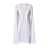 Plus Size Solid Cloak Sleeve Brazer Coat ZSD-G013