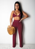 Sexy Knit Hollow Out Two Piece Pants Sets ZSD-Z046