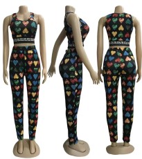 Casual Printed Tank Top And Pants 2 Piece Sets QCYF-7088