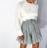 High Waist Printed Ruffled Mini Skirt LSL-6312