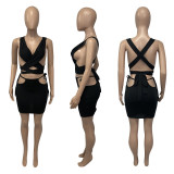 Sexy Hollow Out Bandage Two Piece Skirt Sets ME-S903