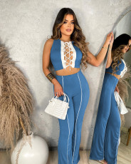 Sexy Sleeveless Flared Pants Two Piece Sets ME-8158