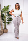 Solid Sleeveless Tassel Pants Two Piece Sets ZDF-31217