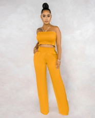 Solid Tube Top And Pants Two Piece Sets APLF-5006