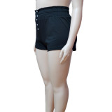 Plus Size Black Casual Shorts ONY-7011