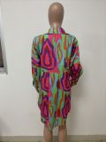Casual Printed Long Sleeve Shirt Dress LSD-83105