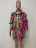 Casual Printed Long Sleeve Shirt Dress LSD-83105