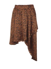 Leopard Print Irregular Skirt LM-8333
