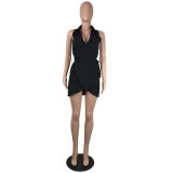 Solid Sleeveless Mini Dress YIY-9015