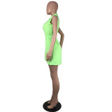 Solid Sleeveless Mini Dress YIY-9015