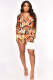 Casual Printed Long Sleeve Two Piece Shorts Sets GZYF-8087