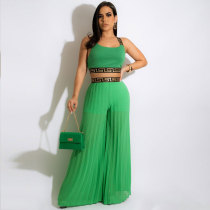 Sexy Tank Top Wide Leg Pants Two Piece Sets NY-2521