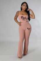 Pink Letter Cami Top And Pants Two Piece Sets ANNF-6116