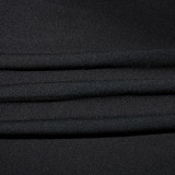 Black Short Sleeve Hole Hollow Out Maxi Dress SH-390364