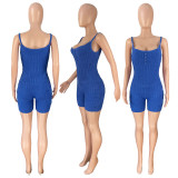 Solid Knitted Sleeveless Sling Tight Romper CH-8227