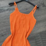 Solid Knitted Sleeveless Sling Tight Romper CH-8227