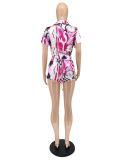 Sexy Printed Shirt And Shorts Two Piece Sets SMF-81141