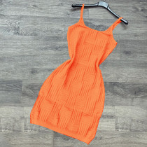 Solid Knitted Sleeveless Sling Mini Dress CH-8228