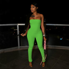 Solid Strapless Tight Jumpsuit IV-8321