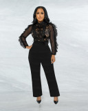 Sexy Lace Patchwork Sashes Jumpsuit ME-8171
