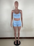 Solid Tank Top And Shorts Two Piece Sets LUO-3568