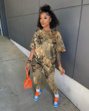 Camo Print Casual Two Piece Shorts Sets MX-9155
