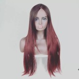 Gradient Color Middle Part Long Straight Wigs BMJF-K10