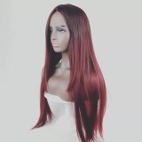 Gradient Color Middle Part Long Straight Wigs BMJF-K10