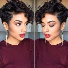 Short Cut With Bangs Synthetic Curly Wigs BMJF-K13