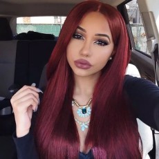 Gradient Color Middle Part Long Straight Wigs BMJF-K10